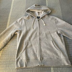 Grey Men’s J. CREW zip up hoodie